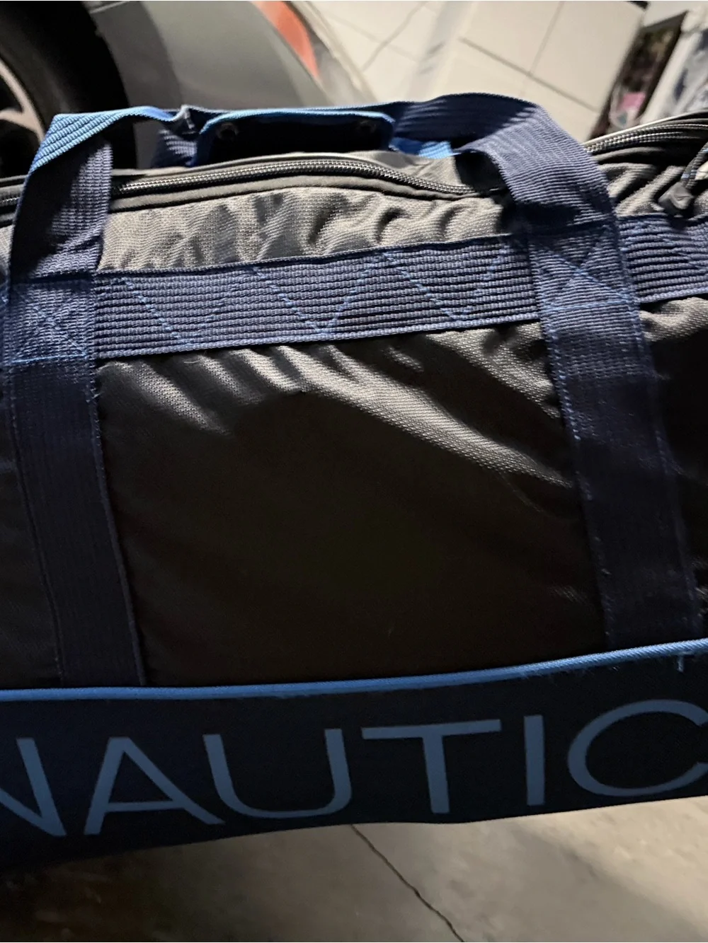 Nautica Royal Blue Rolling Travel Duffel with Bold Logo